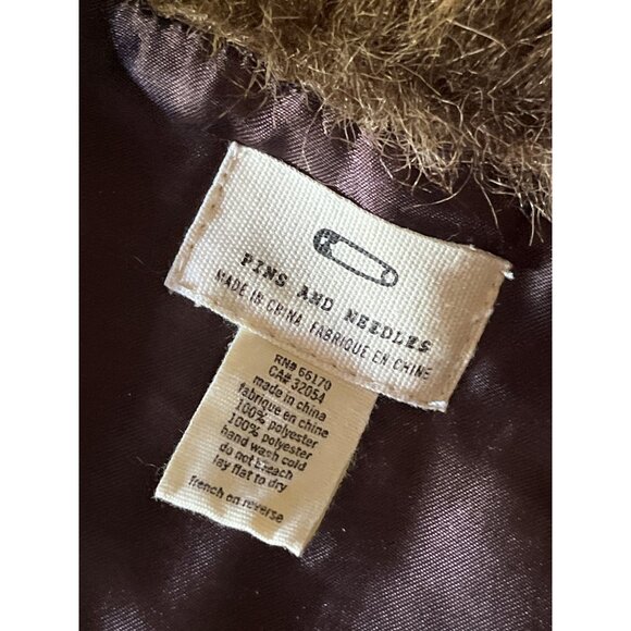 Faux Fur Stole Scarf By Pins And Needles Brown Polyester Lining - Picture 2 of 11